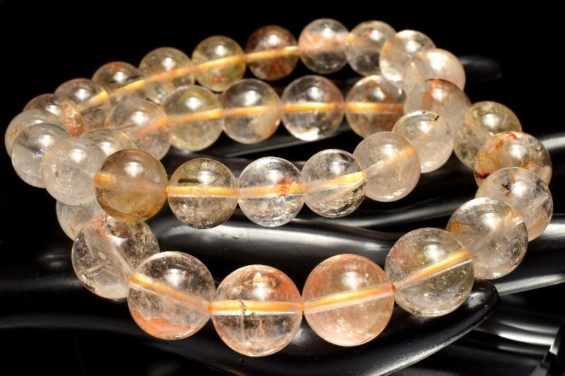 ライモナイト共生 ガーデンクォーツ 12-12.5mm ブレスレット 1個売り