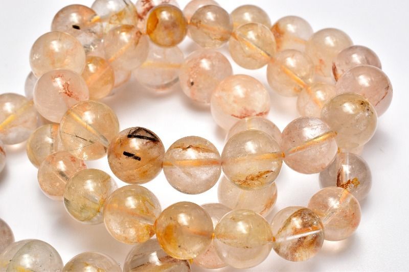 ライモナイト共生 ガーデンクォーツ 12-12.5mm ブレスレット 1個売り