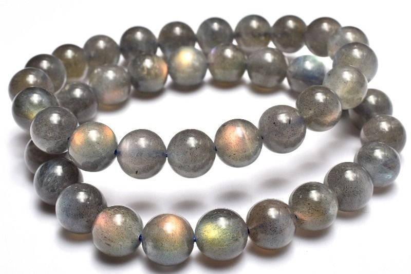 ピンクシラー ラブラドライト 9mm ブレスレット 1個売り