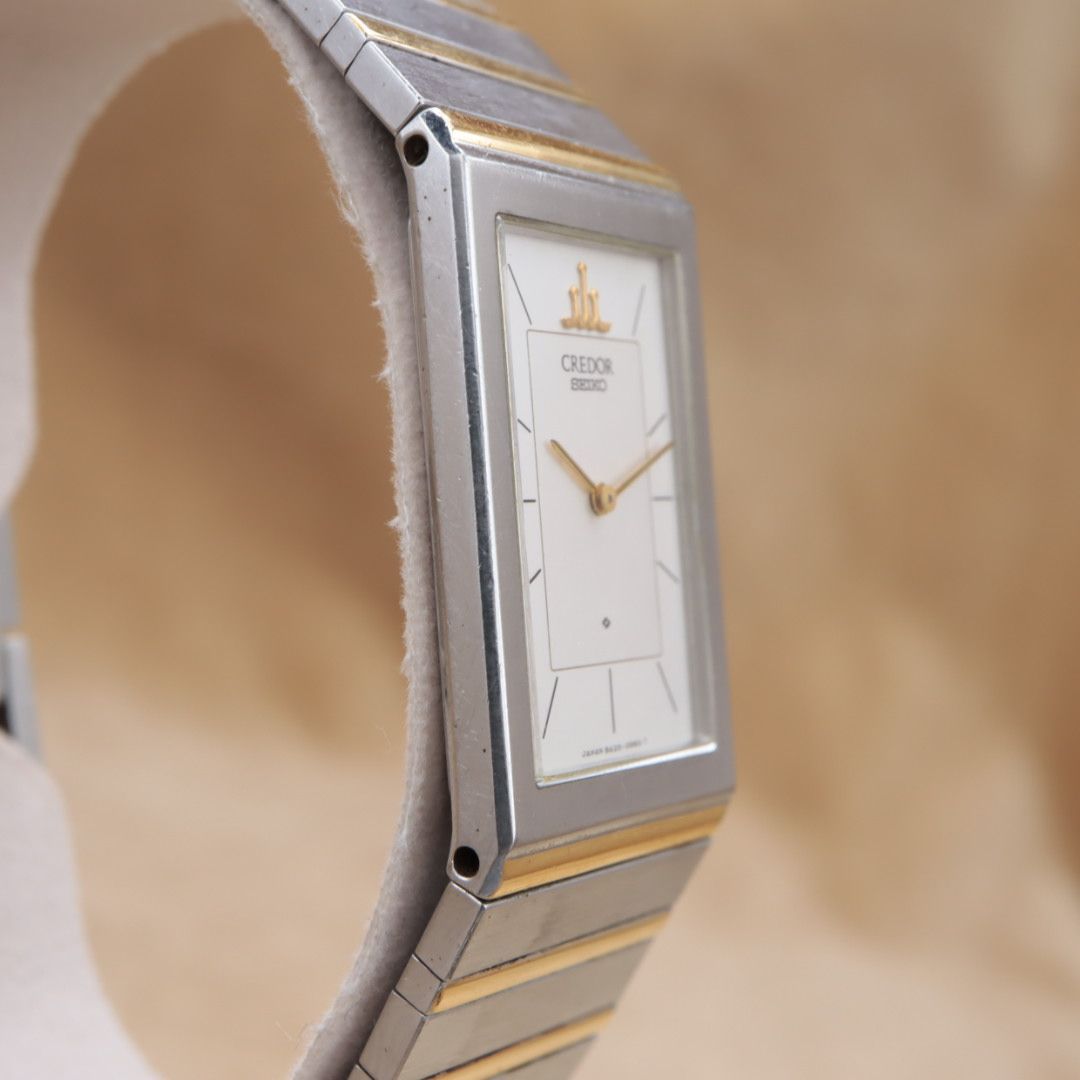 CREDOR SEIKO 8420-6400 クレドール セイコー レクタン シルバー