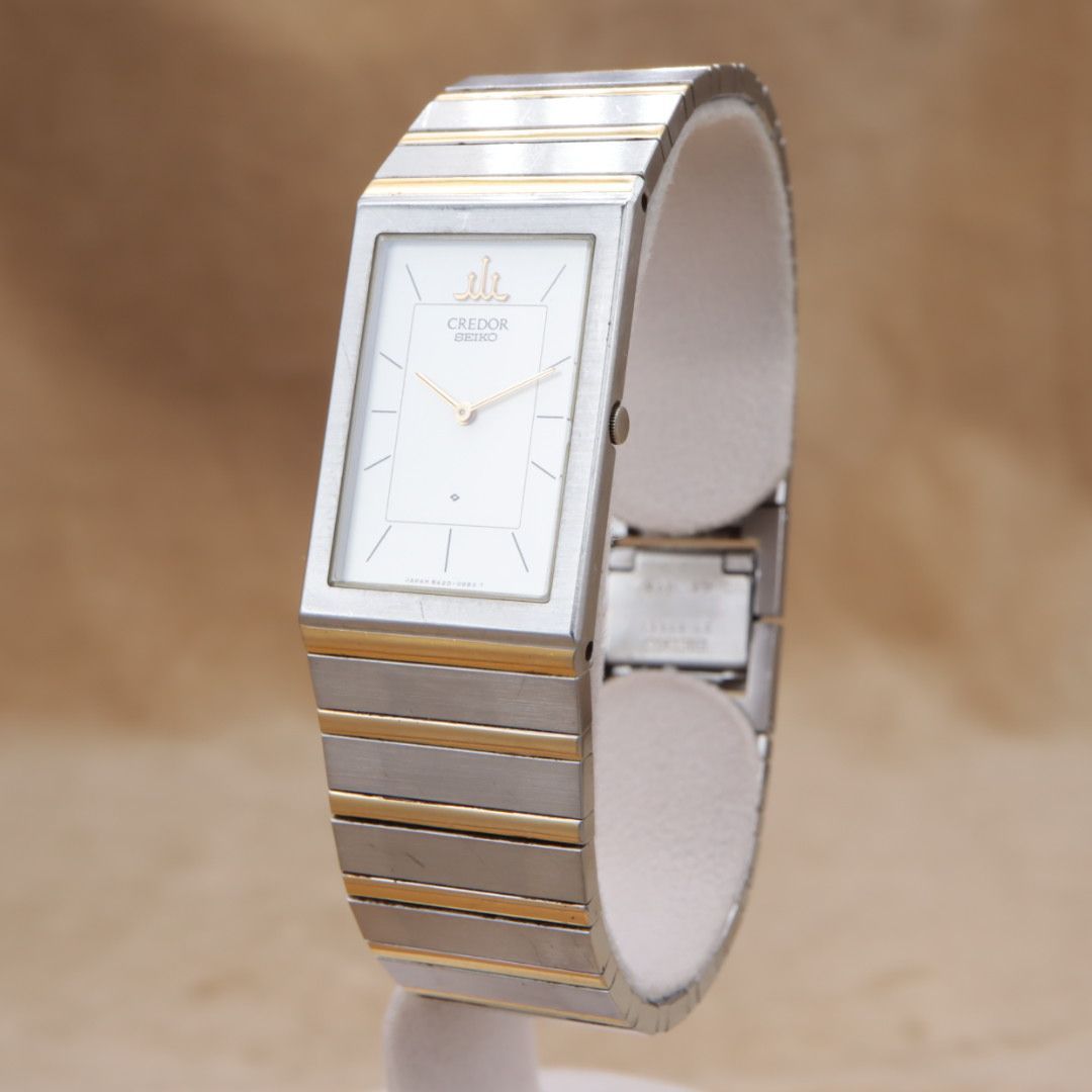 CREDOR SEIKO 8420-6400 クレドール セイコー レクタン シルバー