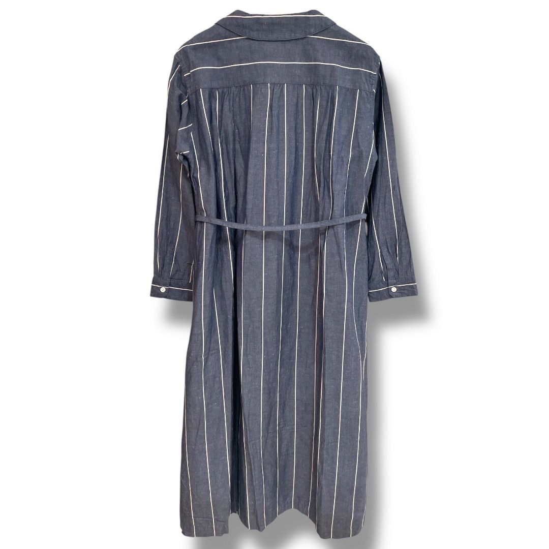 LISETTE リゼッタ リネン混ストライプワンピース シャツワンピース