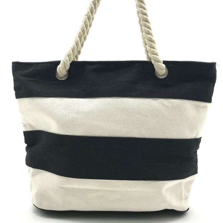 良品 CHANEL シャネル ココマーク ボーダー ストライプ トート バッグ