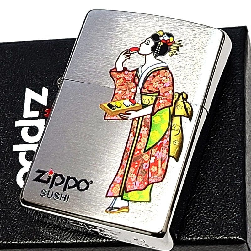 ZIPPO ライター 寿司レディ 和装 女性 日本 ジッポ 和柄 シルバー 和風