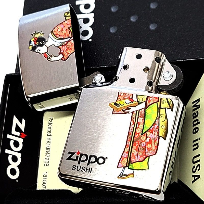 ZIPPO ライター 寿司レディ 和装 女性 日本 ジッポ 和柄 シルバー 和風