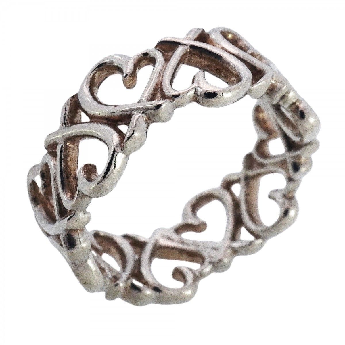 6jbb0671-k】ティファニー リング ラビングハート シルバー925 11号