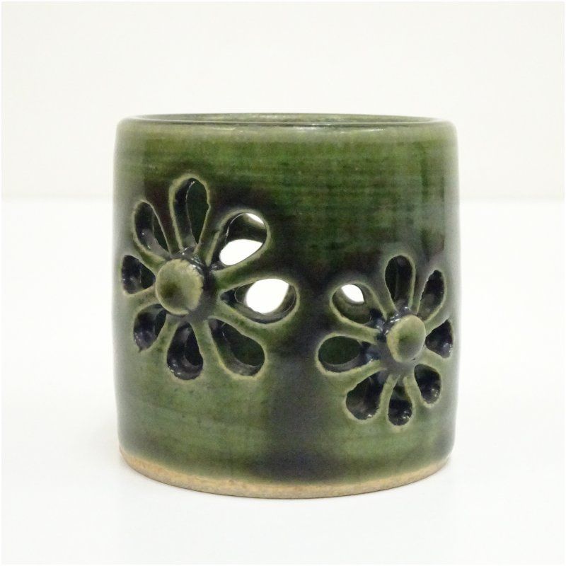 山口錠鉄造 織部菊透蓋置（共箱） 蓋置き 茶道 道具 茶道具 おしゃれ