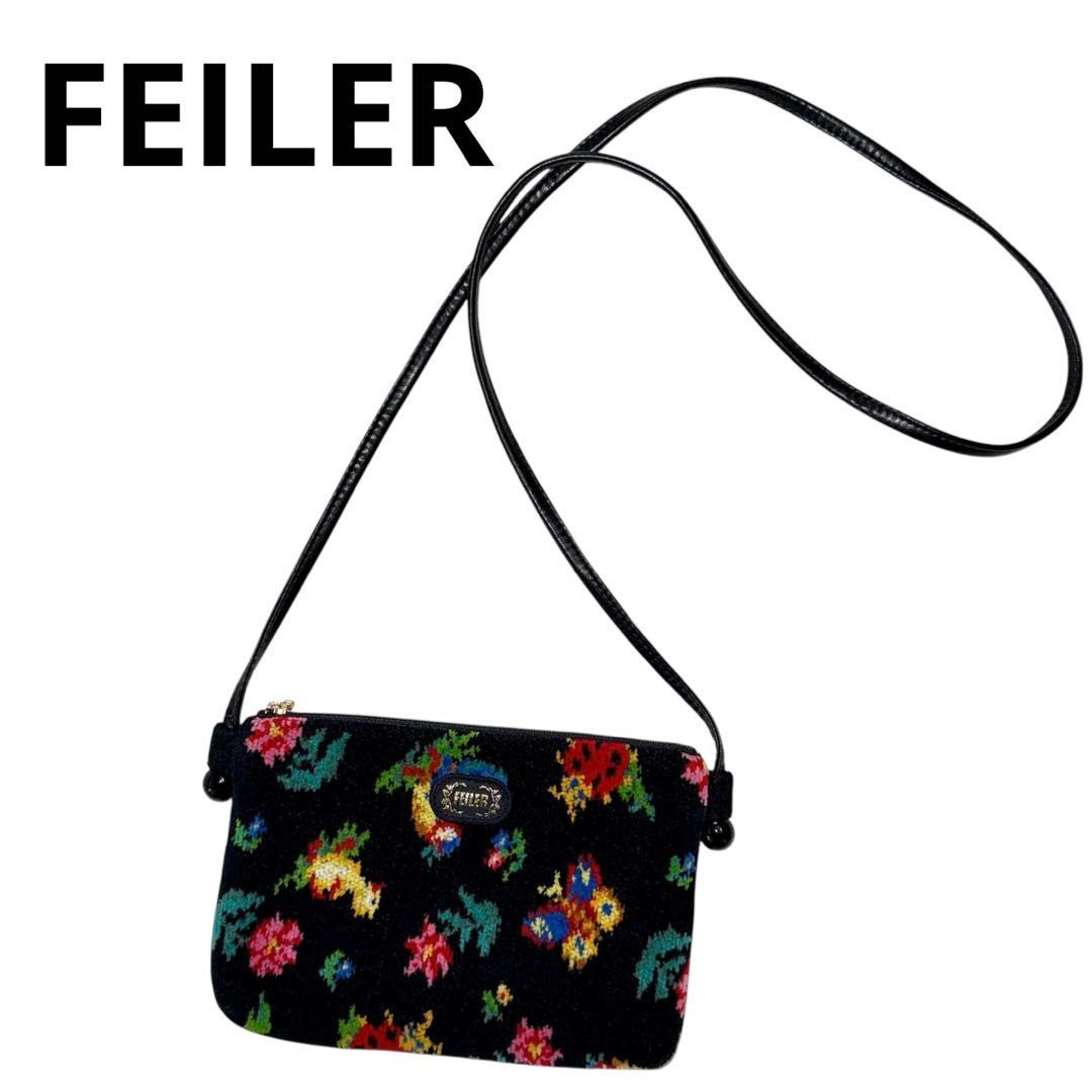 美品✨フェイラー FEILER ハイジ ミニショルダーバッグ アヒル 蝶 花