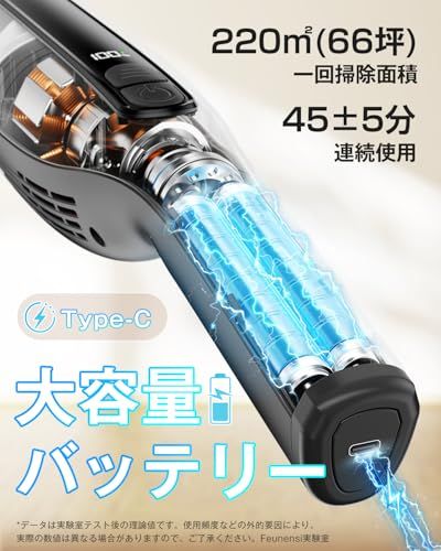 D☆掃除機 コードレス 【2026新登場】70KPa超強力吸引&自立式&LED