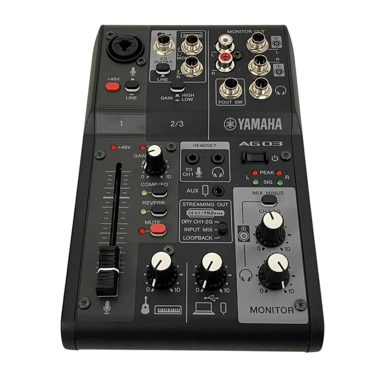 YAMAHA AG03MK2 ライブストリーミングミキサー ブラック 音響機材