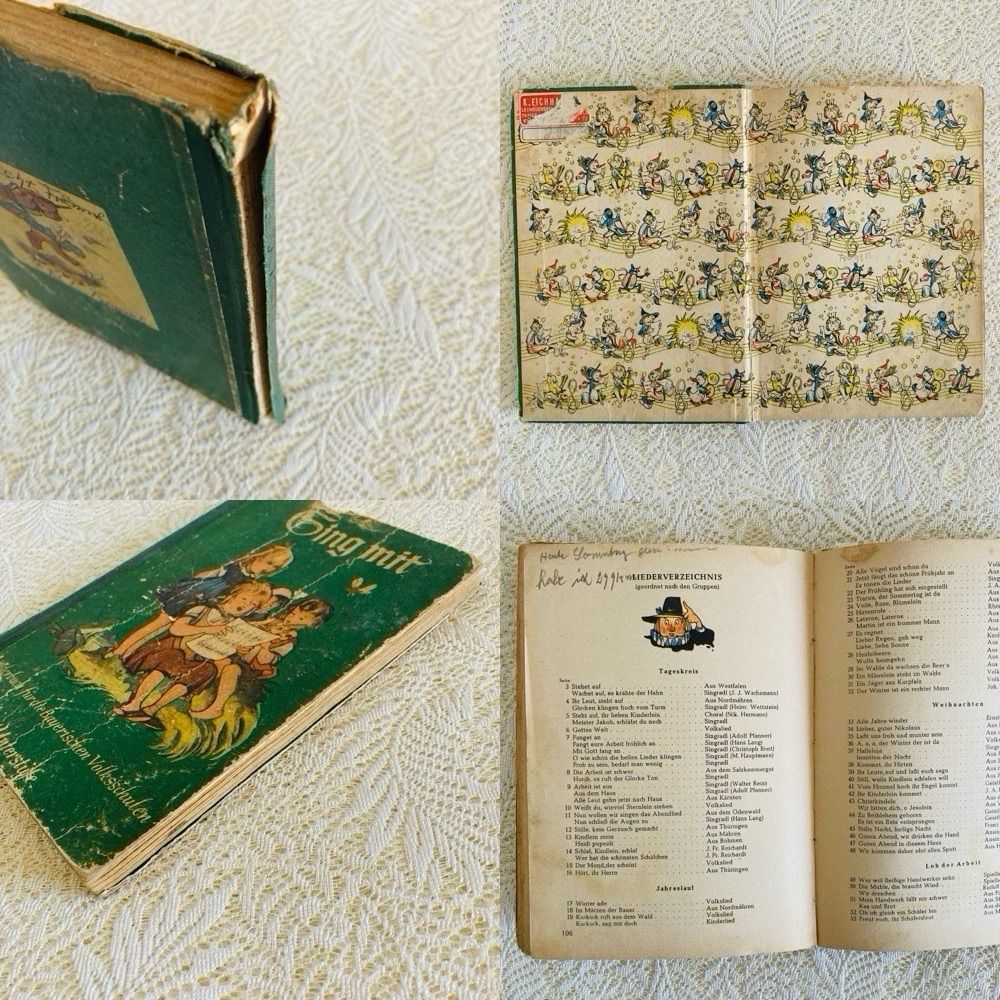 ヴィンテージ楽譜絵本・詩集 2冊セット 1940年代ドイツ語古書 洋書