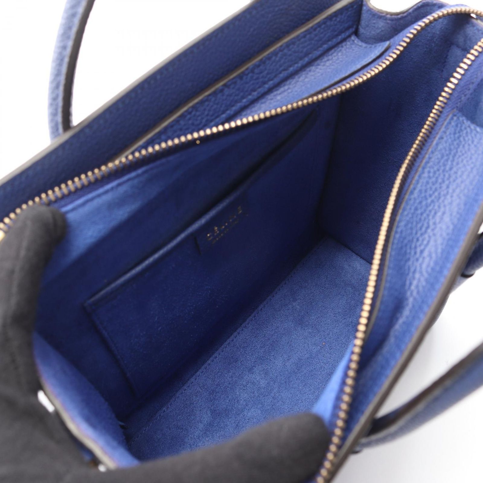 セリーヌ CELINE ハンドバッグ ラゲージ ナノショッパー ブルー レザー