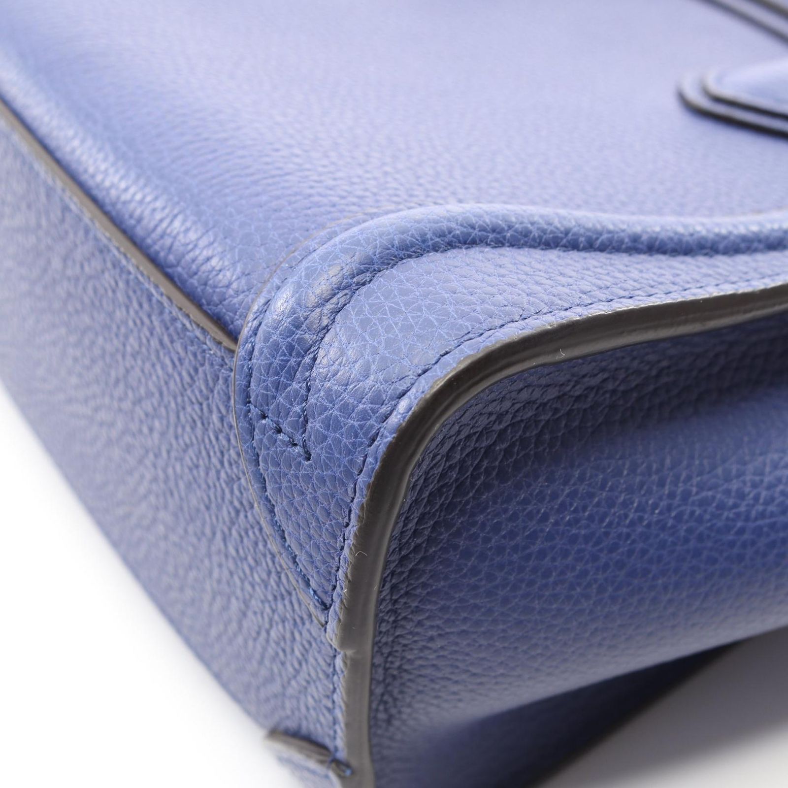 セリーヌ CELINE ハンドバッグ ラゲージ ナノショッパー ブルー レザー