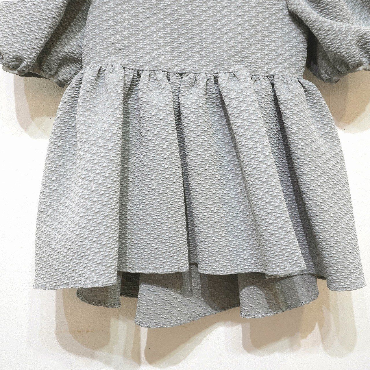 Bluelea (F) ジャガードブラウス トップス グレー ブルレア 日本製