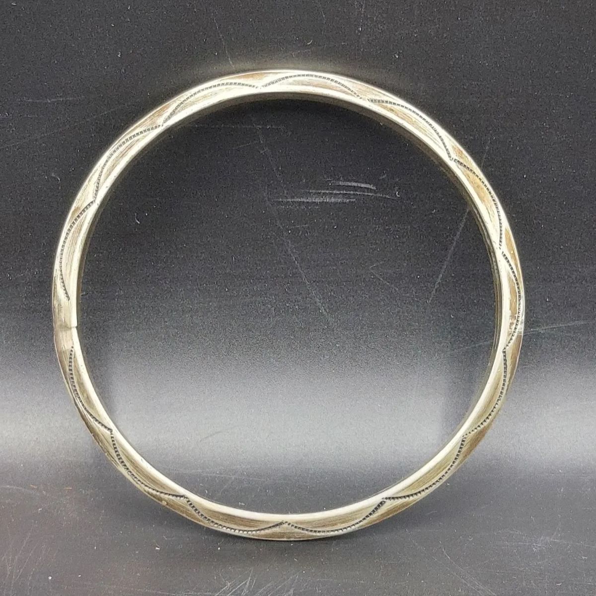 □《L》スターリング シルバー ナバホ族 タホ TAHE バングル メンズ