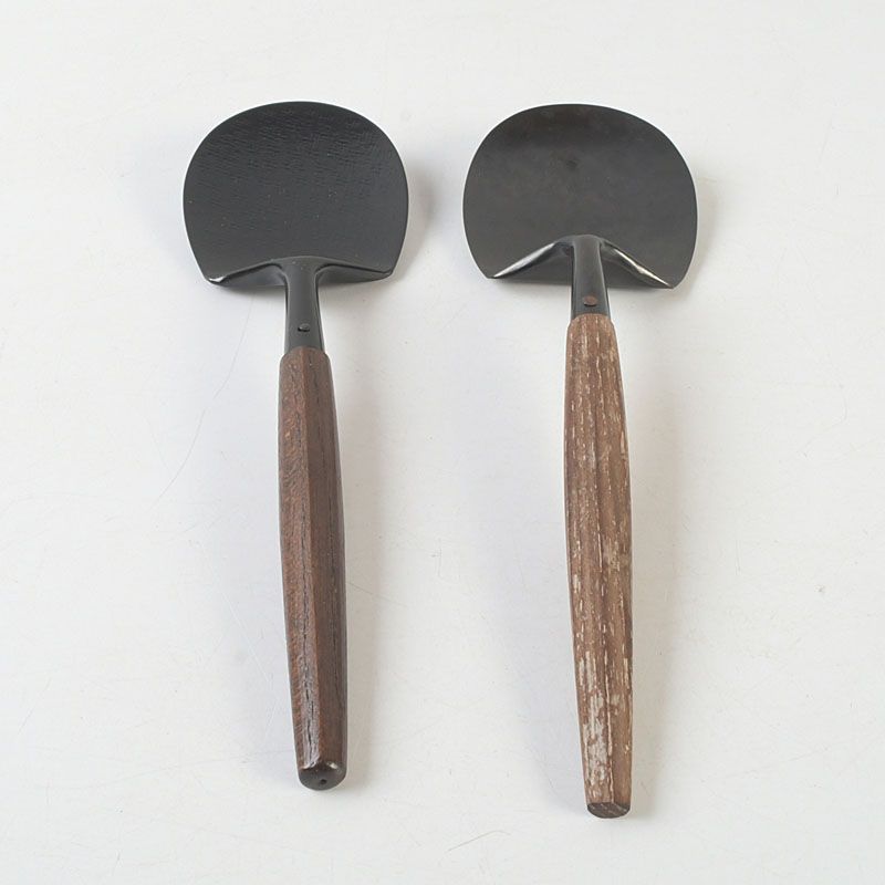 茶道具 金工師 木村清五郎 宗禅 桑柄 炉用 灰匙 共箱 2点 C S739