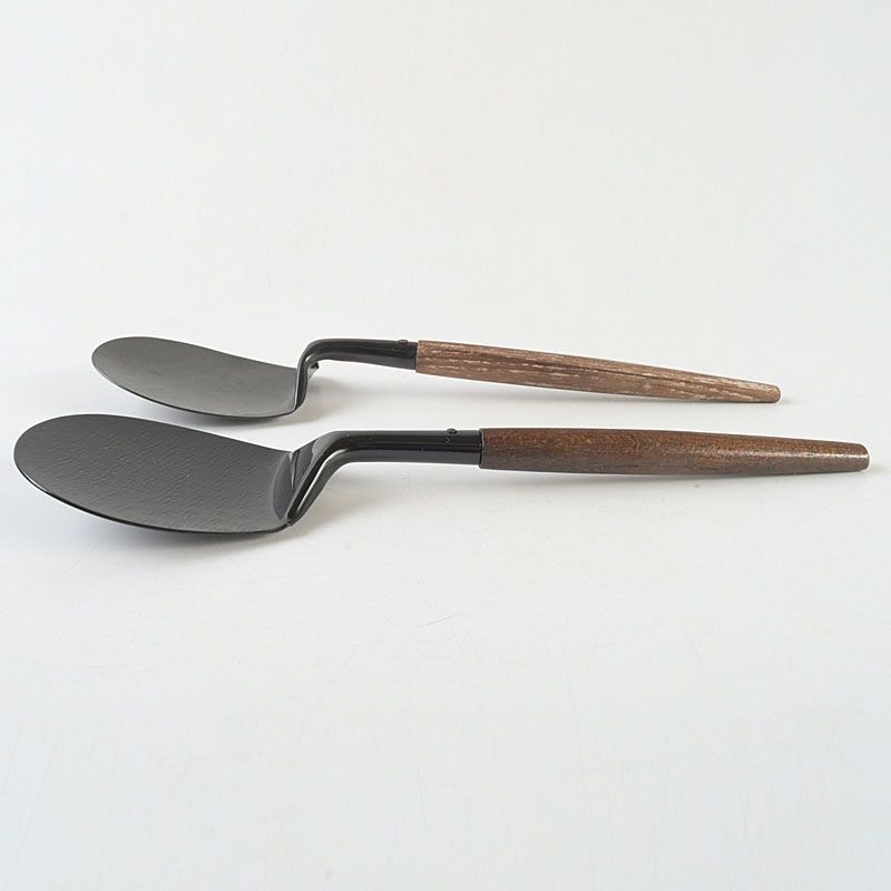 茶道具 金工師 木村清五郎 宗禅 桑柄 炉用 灰匙 共箱 2点 C S739