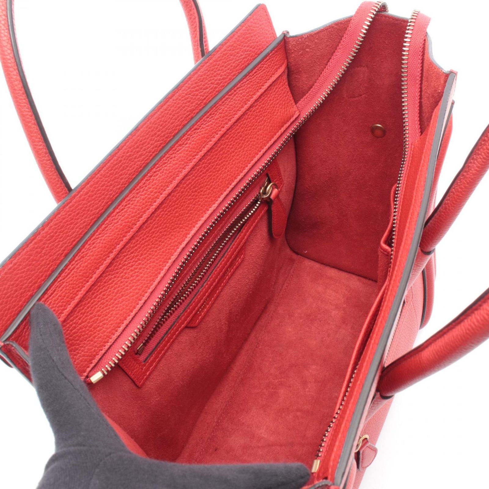 セリーヌ CELINE トートバッグ ラゲージ マイクロショッパー レッド