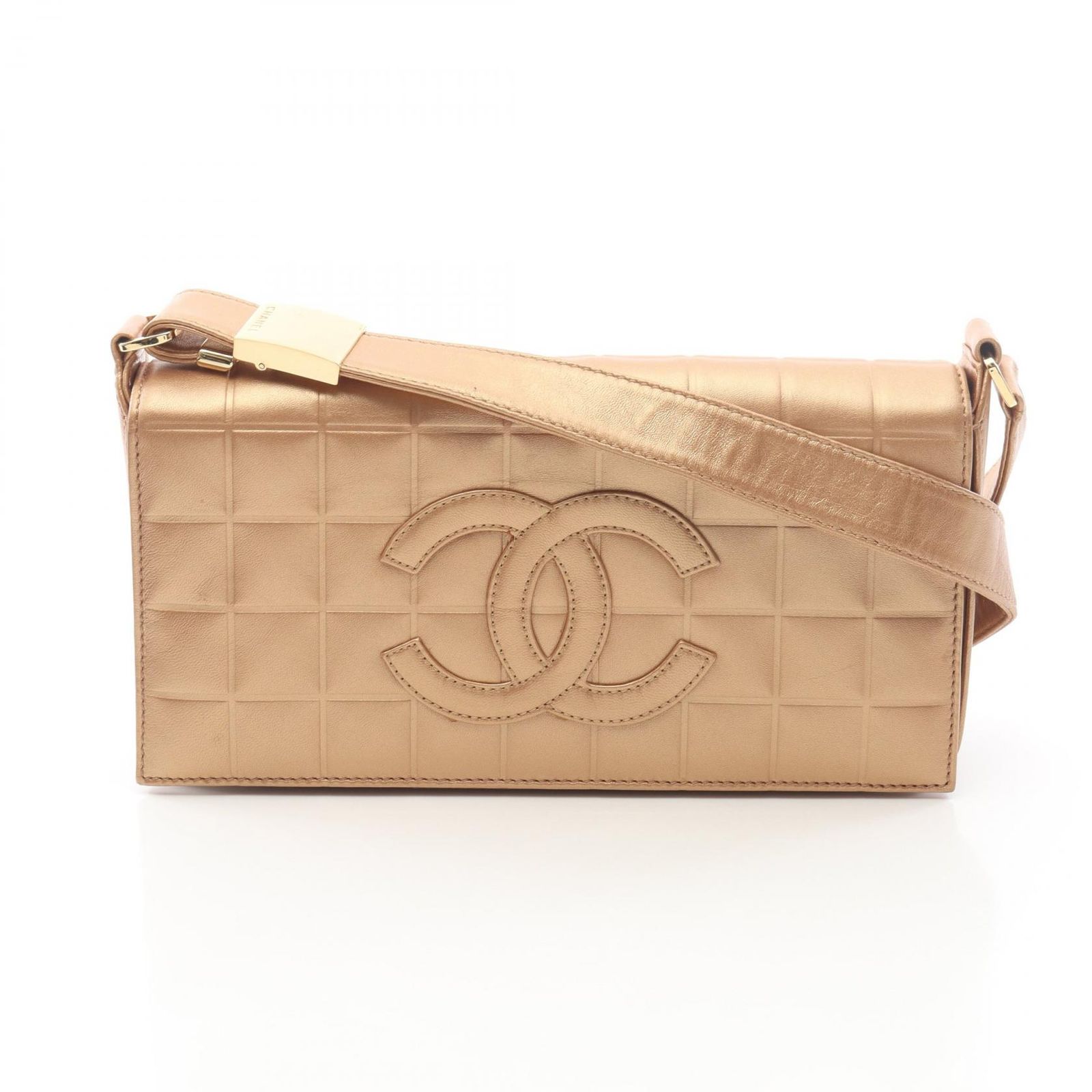 シャネル CHANEL ショルダーバッグ チョコバー メタリックゴールド 