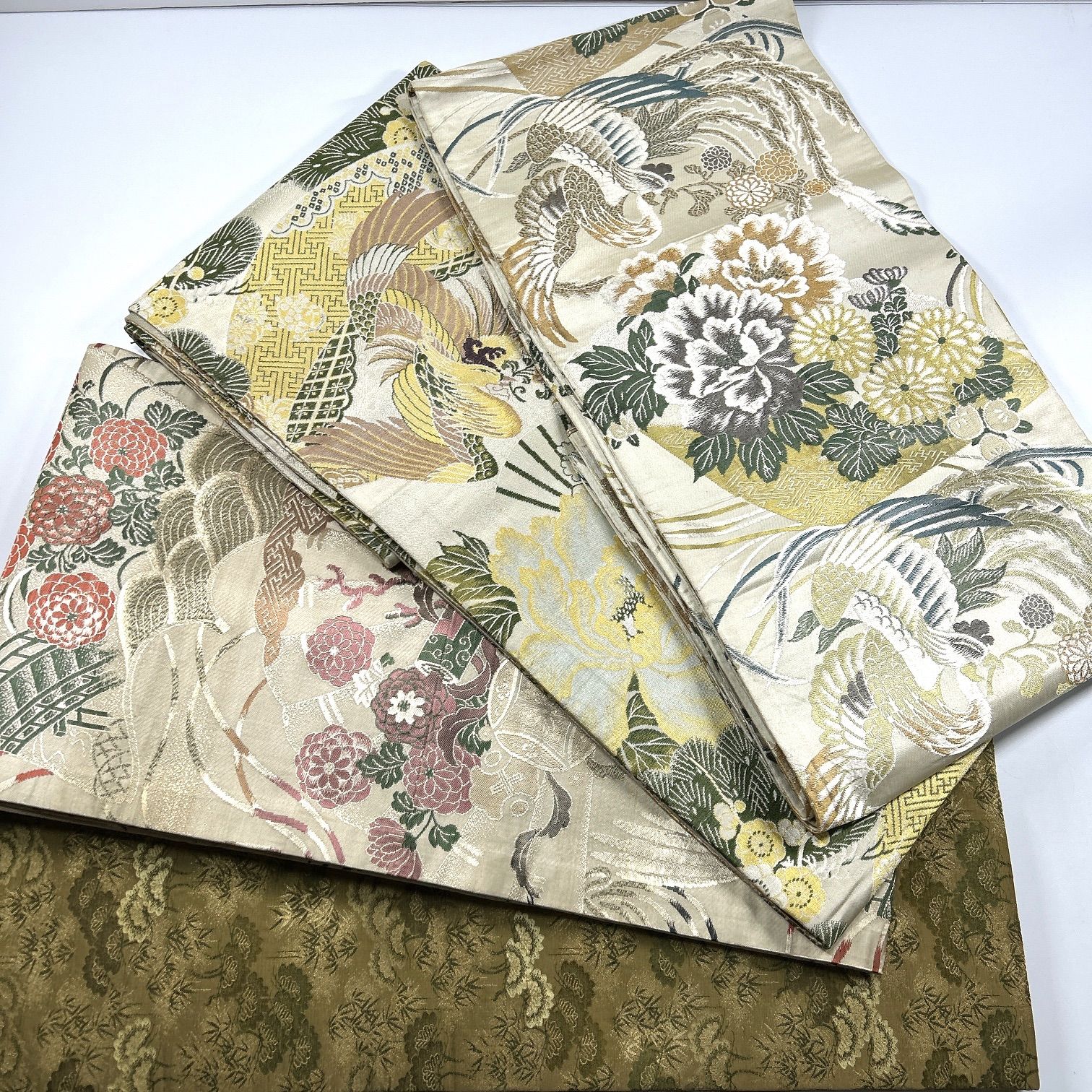 丸帯 4枚 正絹 帯まとめ売り 同梱購入歓迎 リメイク用 着付け練習用