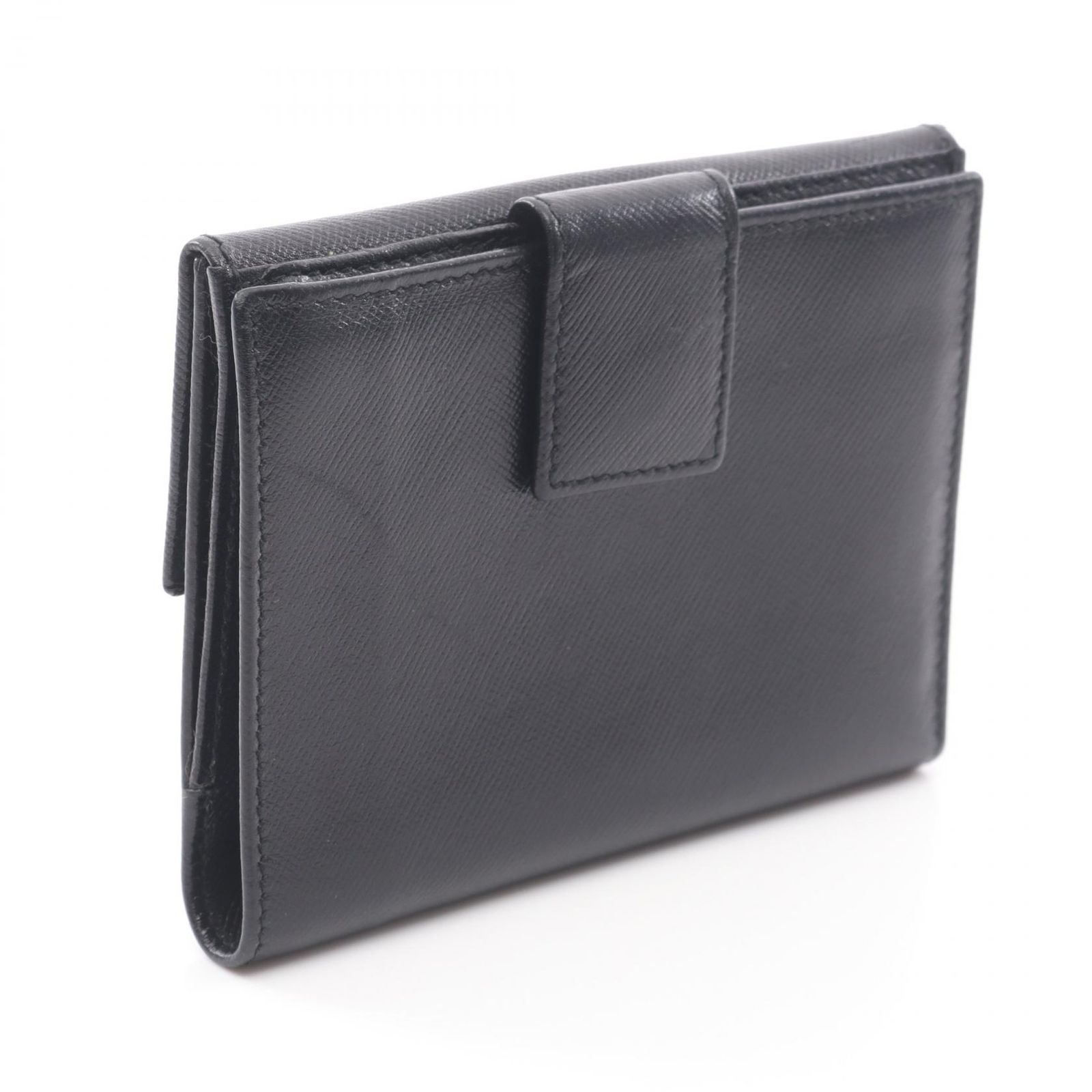 プラダ PRADA 二つ折り財布 SAFFIANO M523A ブラック サフィアーノ