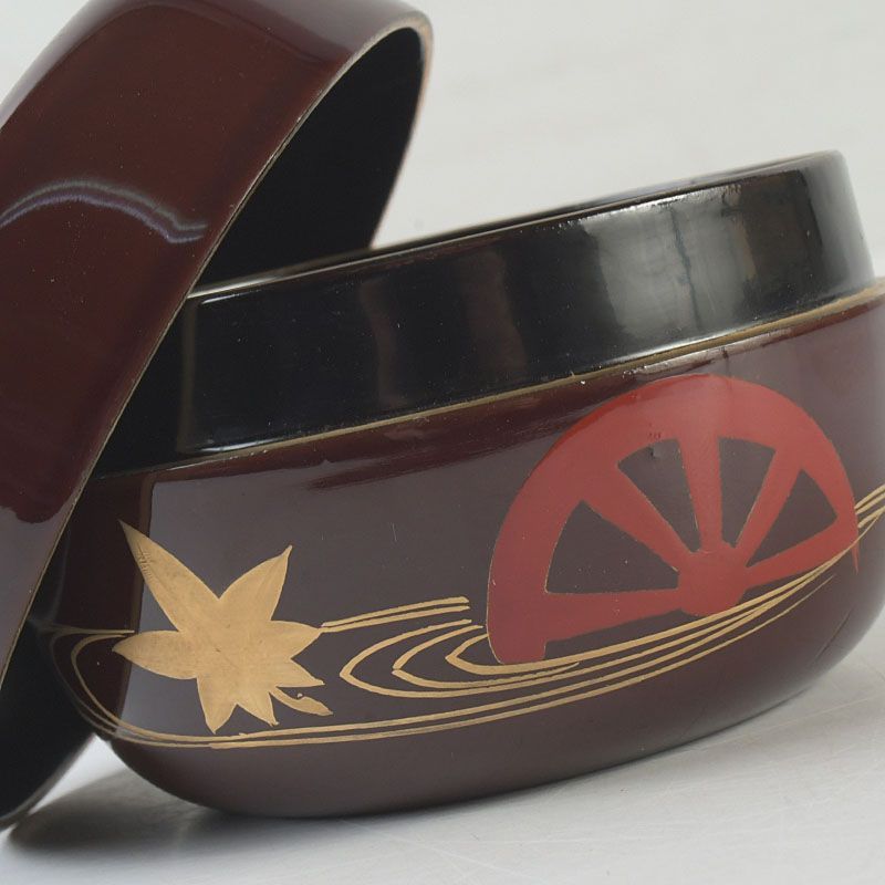 茶道具 蒔絵師 一瓢斎造 片水車蒔絵 平棗 共箱 V S742 - メルカリ