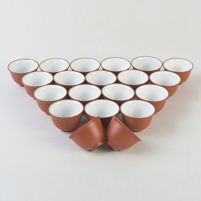 煎茶道具 紫砂 朱泥 内白釉 煎茶碗 20客まとめて N S744 - メルカリ