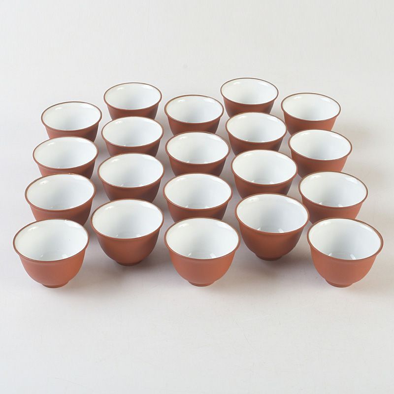 煎茶道具 紫砂 朱泥 内白釉 煎茶碗 20客まとめて N S744 - メルカリ