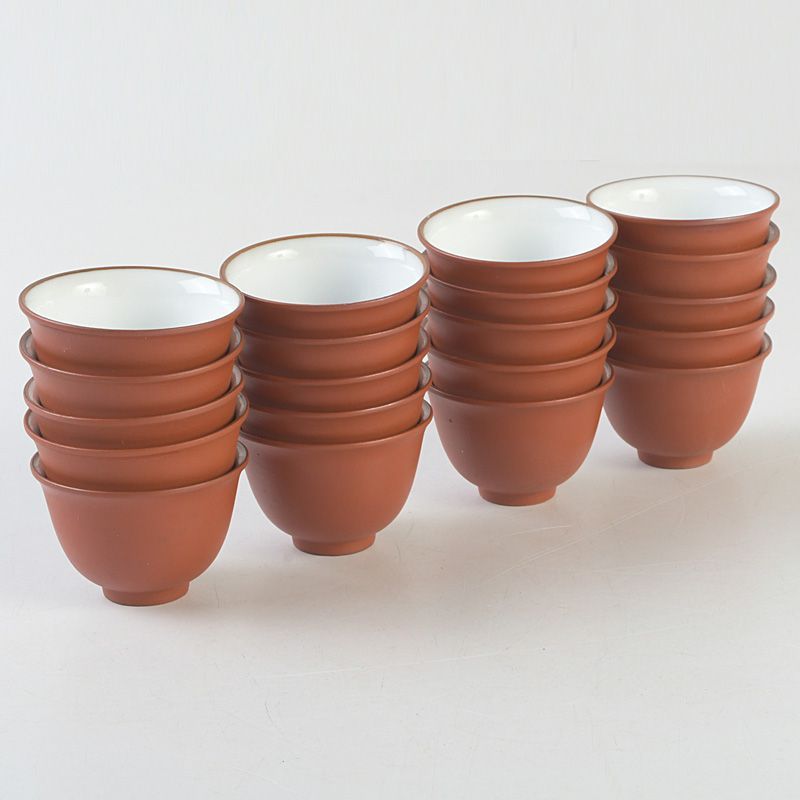 煎茶道具 紫砂 朱泥 内白釉 煎茶碗 20客まとめて N S744 - メルカリ