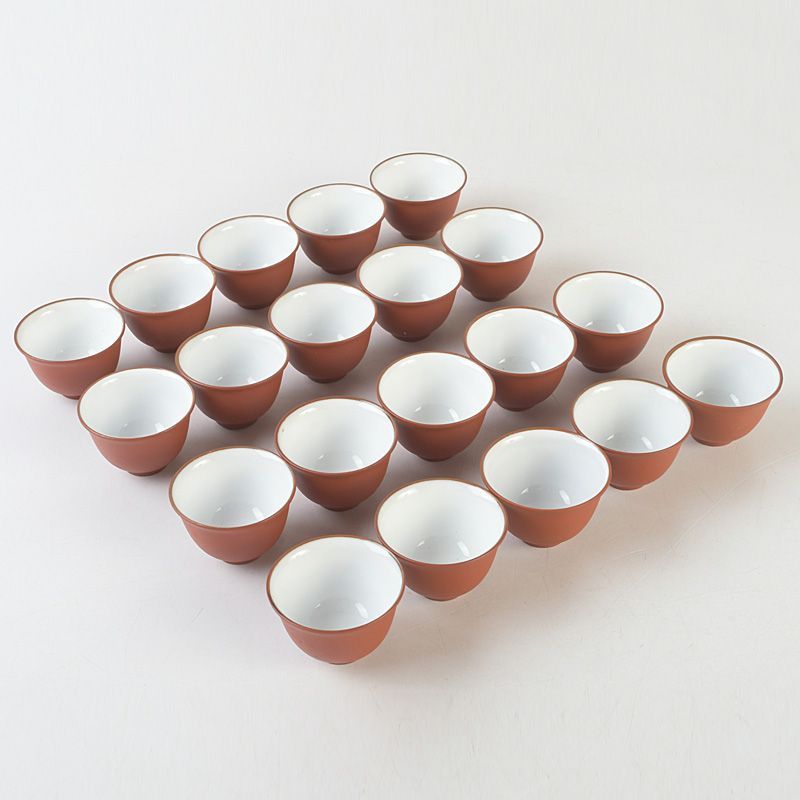 煎茶道具 紫砂 朱泥 内白釉 煎茶碗 20客まとめて N S744 - メルカリ