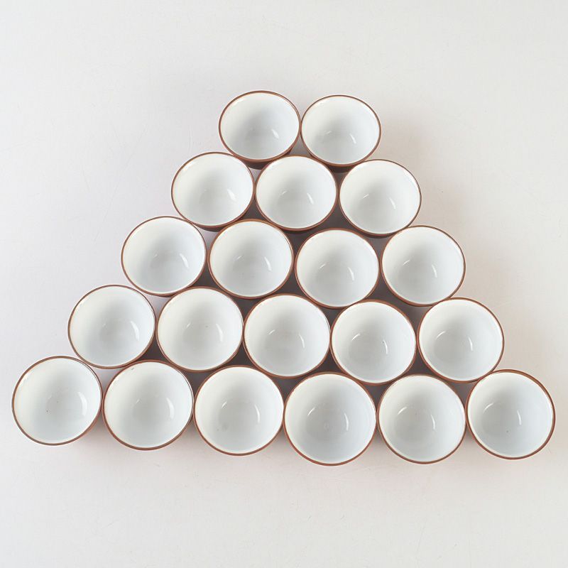 煎茶道具 紫砂 朱泥 内白釉 煎茶碗 20客まとめて N S744 - メルカリ