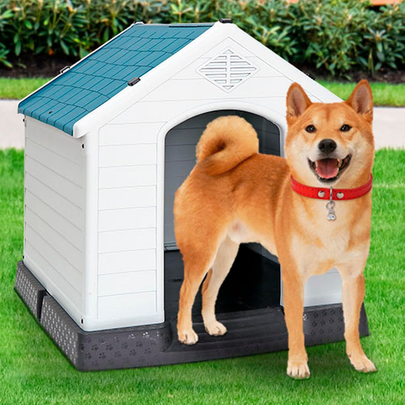 ZENY 犬小屋 いぬごや 屋外 中型犬 ドッグハウス 犬舎 プラスチック製