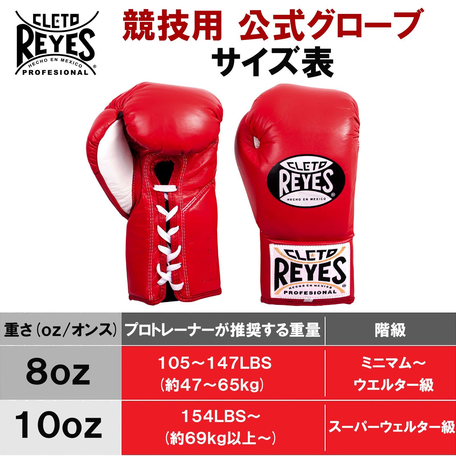 Cleto Reyes ボクシンググローブ プロフェッショナル8oz ホワイト