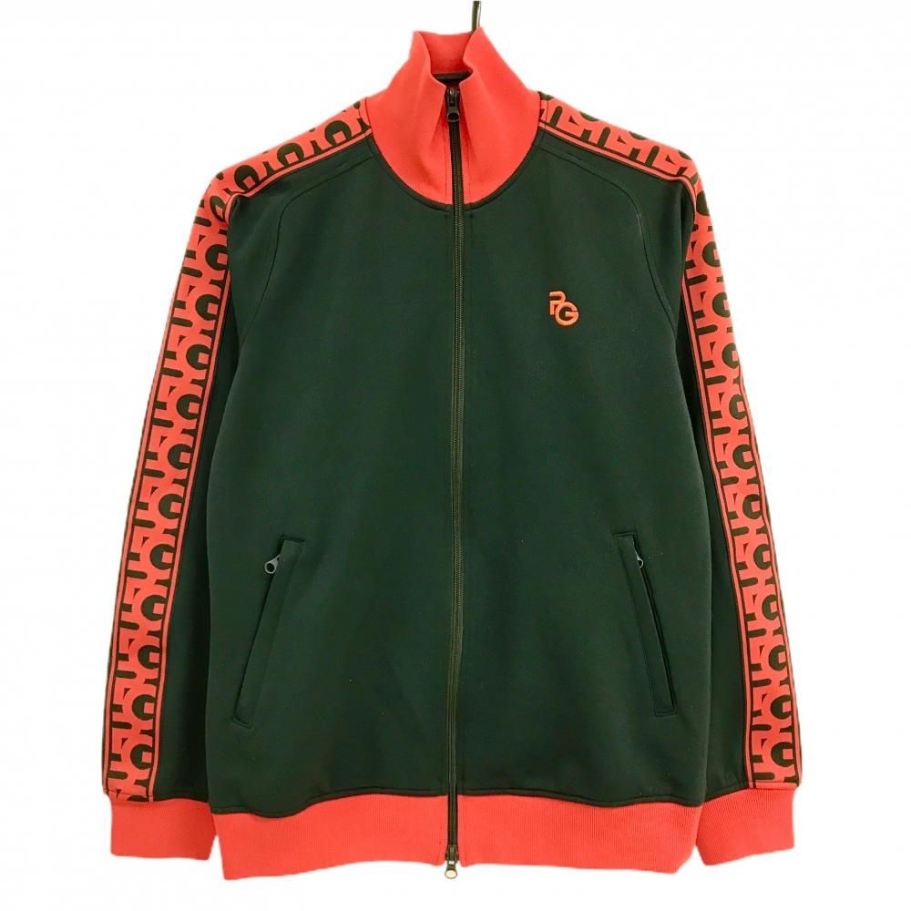 パーリーゲイツ ジャケットブルゾン 黒×レッド 袖ロゴ レディース 2(L