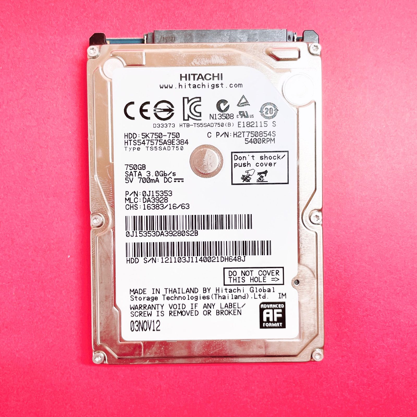 HDD 750GB 日立 2.5