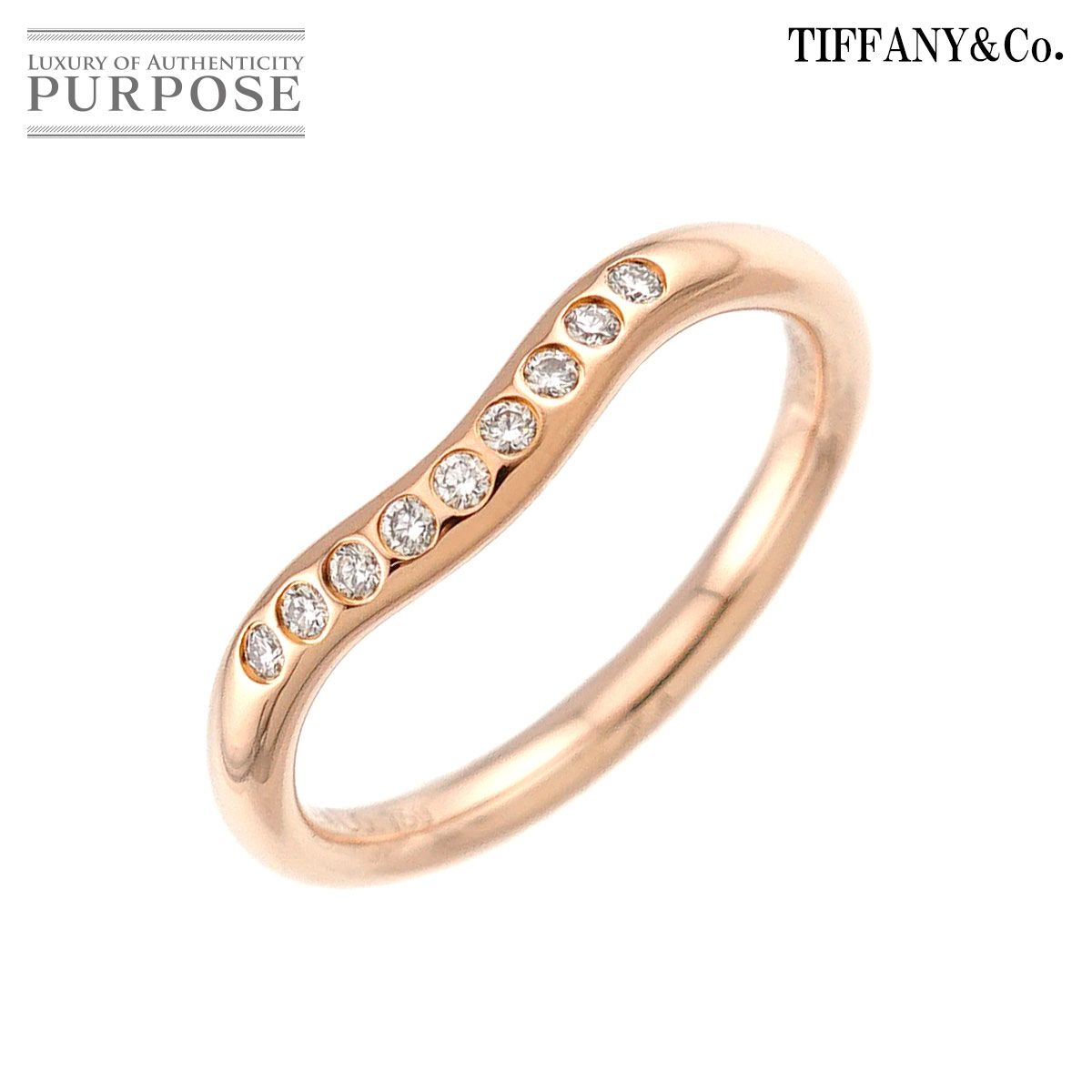 ティファニー TIFFANY&CO. カーブド バンド 8号 リング ダイヤ K18 PG