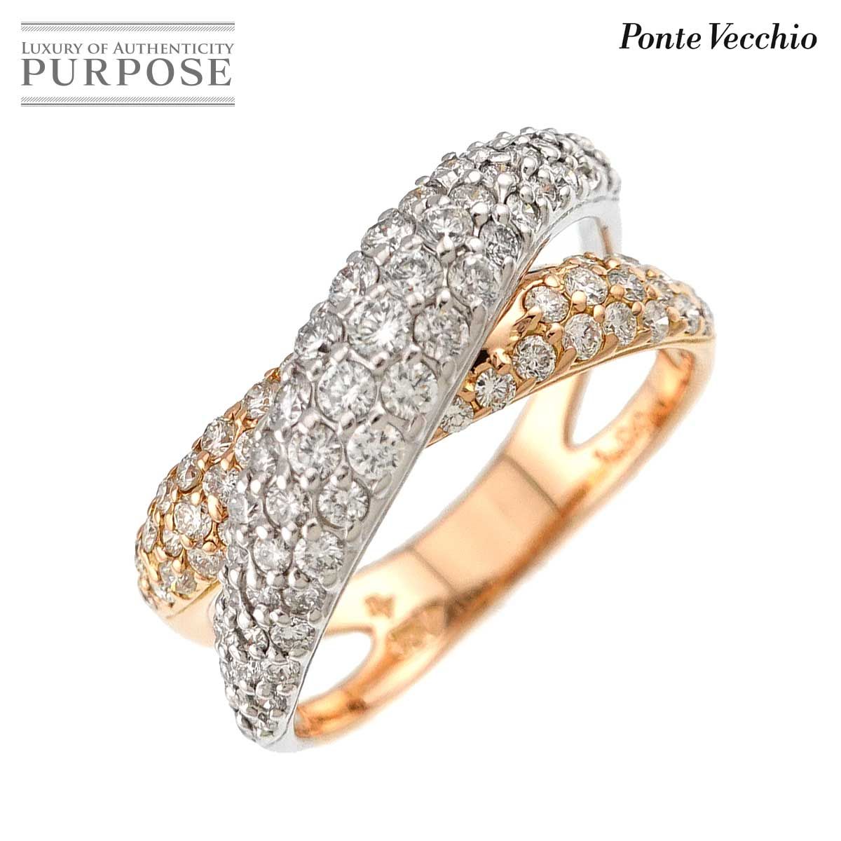 Ponte Vecchio ダイヤリング 11号 ポンテヴェキオ Ponte Vecchio 11号 リング ダイヤ 1.00ct K18 WG PG