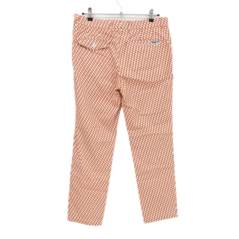 超美品】マスターバニー パンツ オレンジ×白 総柄 メンズ 5(L) ゴルフ