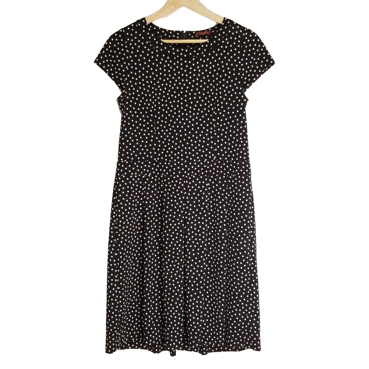 AMACA(アマカ) ワンピース サイズ40 M レディース美品 - 黒×白 クルー