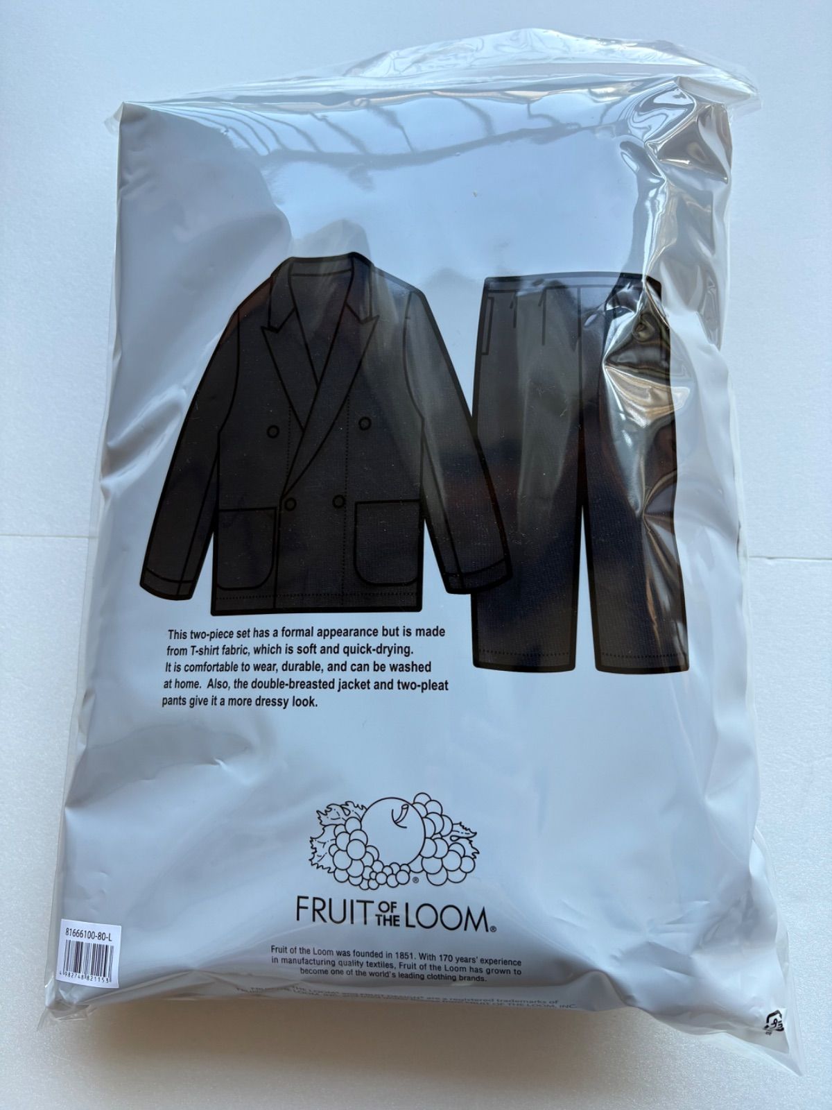 新品未開封】金子恵治 × FRUIT OF THE LOOM ダブルスーツ ブラック／L