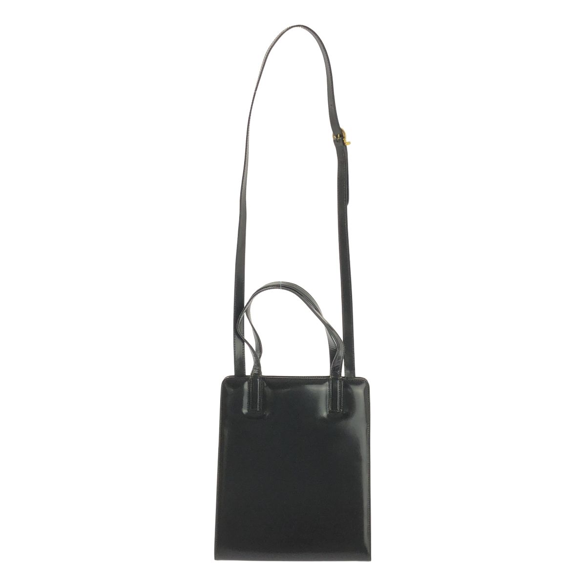 Salvatore Ferragamo ガンチーニ エナメル トートバッグ ブラック 美品 