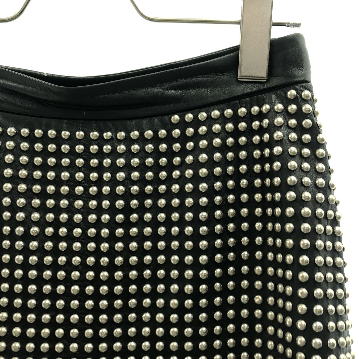 LOEWE / ロエベ | レザー スタッズ スカート | 40 | ブラック