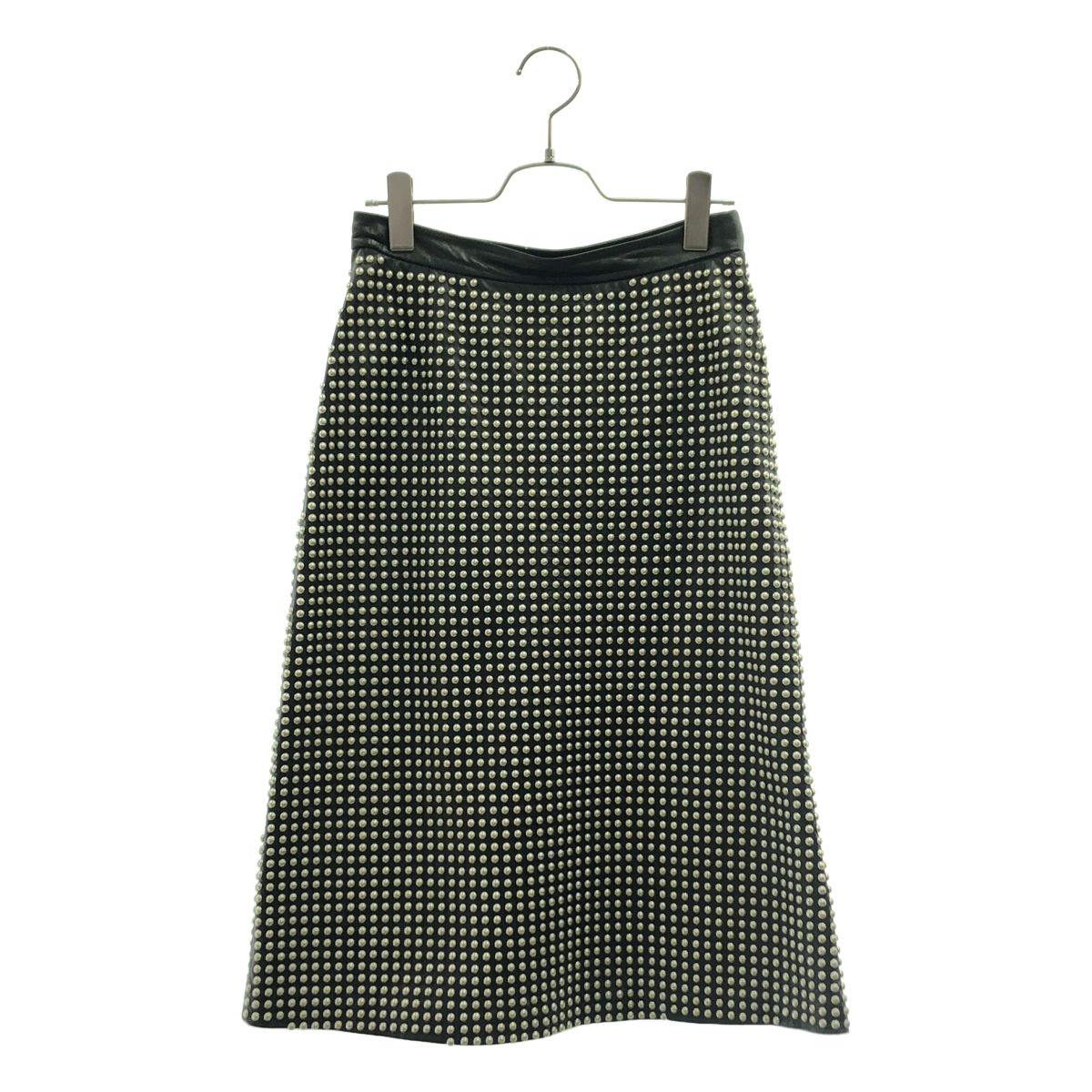 LOEWE / ロエベ | レザー スタッズ スカート | 40 | ブラック