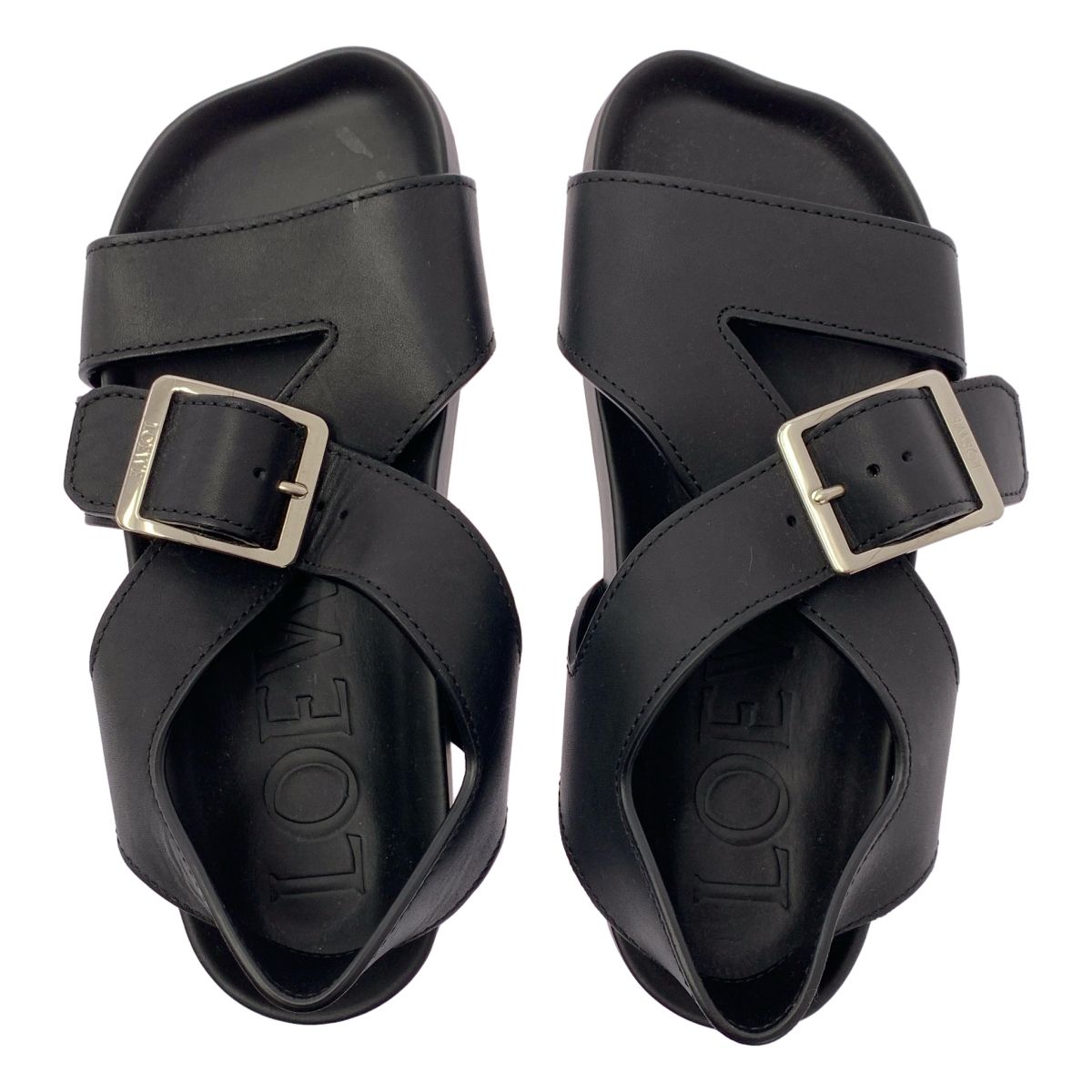 美品】 LOEWE / ロエベ | イーズ バックル フラット サンダル | 38