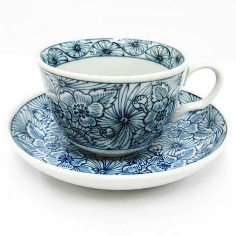 美品 保管品 有田焼 大島染付 カップ ＆ ソーサー 5客セット Z001-08