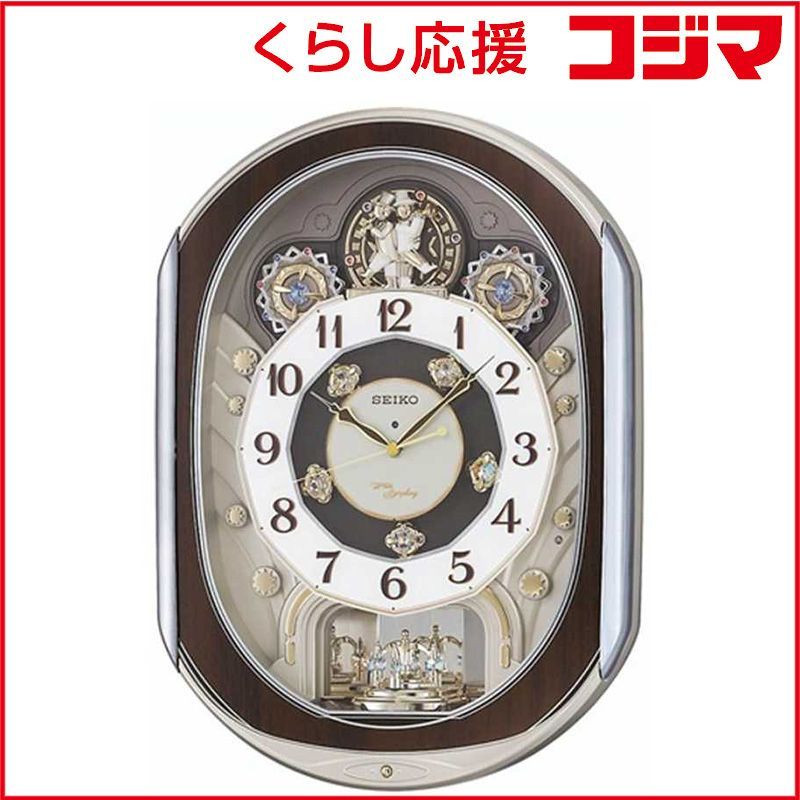 【 新品 未開封 】   セイコー 電波からくり時計 RE578B 未使用 送料無料 からくり時計 ウェーブシンフォニー 薄金色パール RE578B [電波