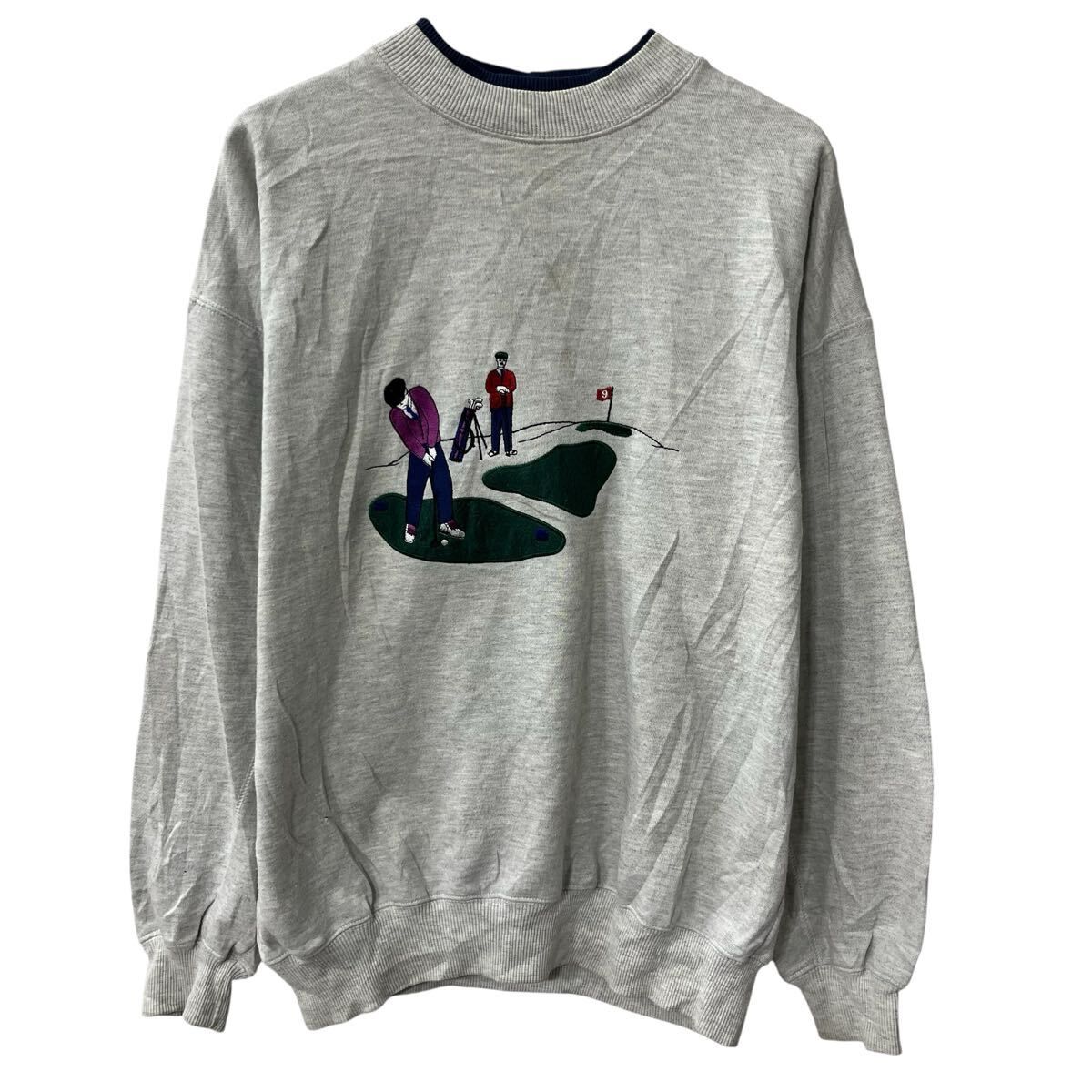 CRAY BROOKE sport プリントスウェット トレーナー M ライトグレー