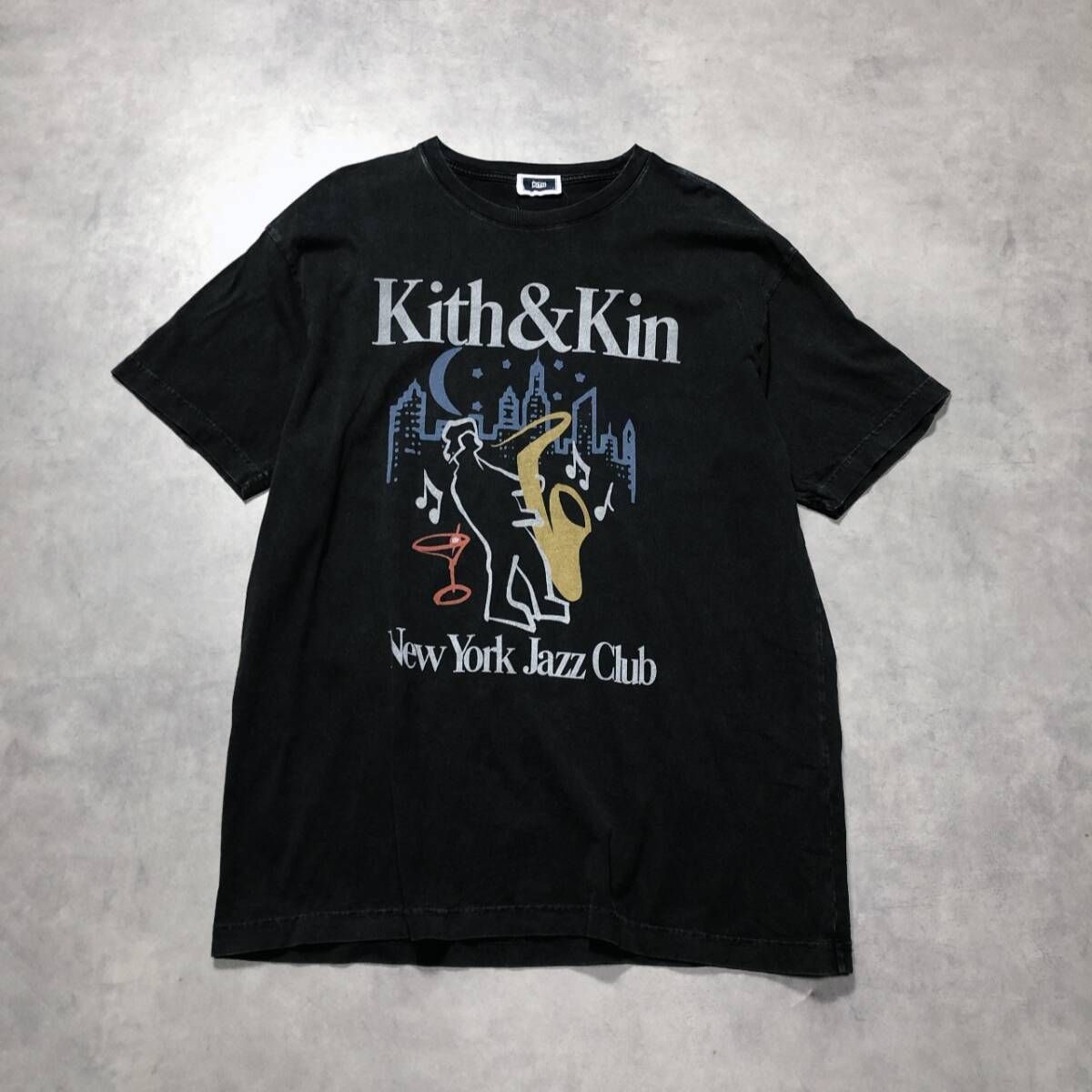 GQ4855◇KITH：KITH & KIN Tシャツ◇L◇ブラック系 キス ビンテージ 