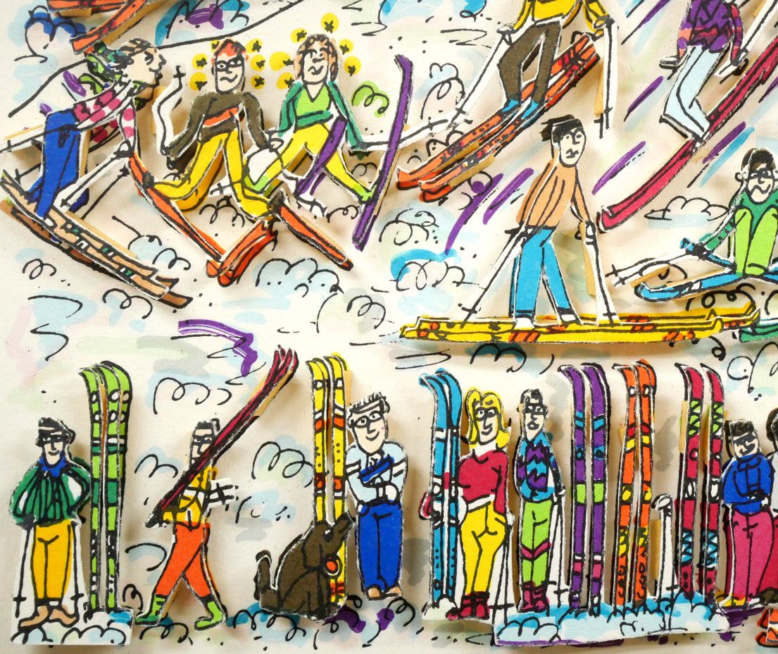 ジェームス リジィ（RIZZI）「TOO MANY PEOPLE GOING SKING」3Dシルク