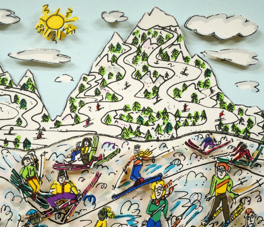 ジェームス リジィ（RIZZI）「TOO MANY PEOPLE GOING SKING」3Dシルク